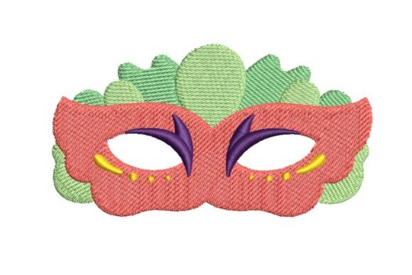 Colorful Floral Masquerade Mask Embroidery Design