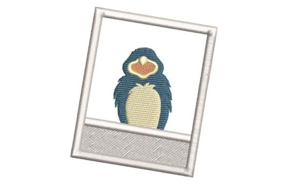 Cute Baby Bird in Photo Frame Embroidery