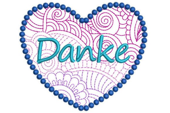 Danke – Mandala Heart Embroidery Design