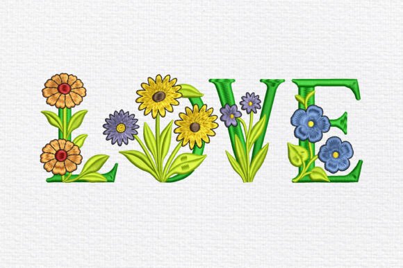 Floral LOVE Word Embroidery Review for Small Business Merch