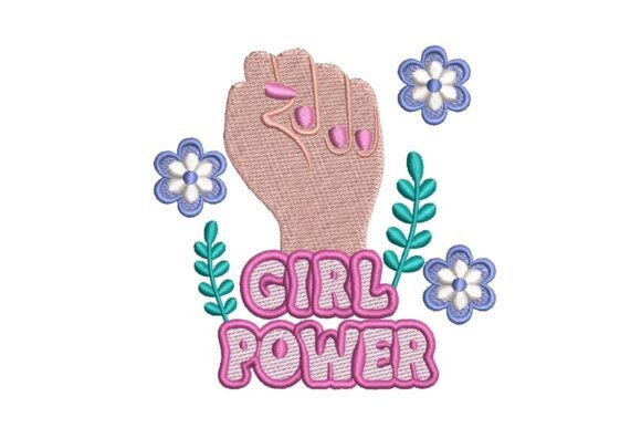 Girl Power Fist and Flowers Embroidery Design Review