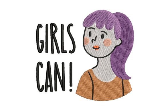 GIRLS CAN Empowering Girl Embroidery Design Review