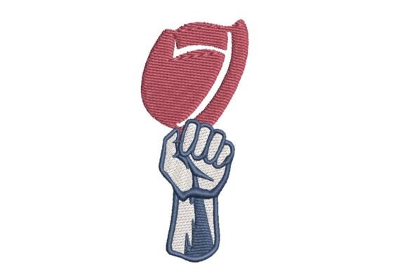 Labor Day Fist with Hard Hat Embroidery Design