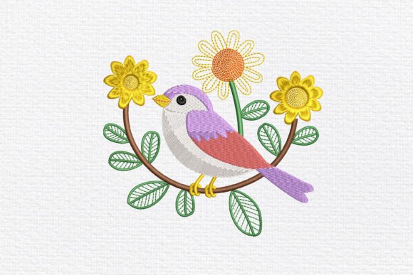 Pastel Bird on Flower Arch Embroidery Review