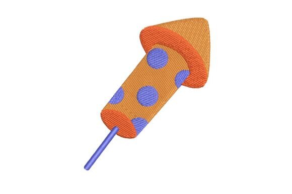 Playful Polka Dot Firework Rocket Embroidery