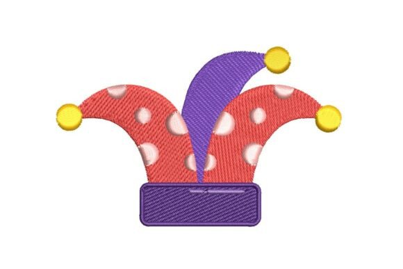 Playful Polka Dot Jester Hat Embroidery