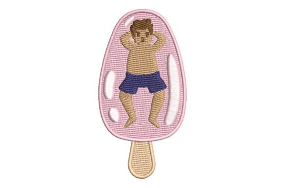 Relaxed Person on Popsicle Floatie Embroidery Design Review