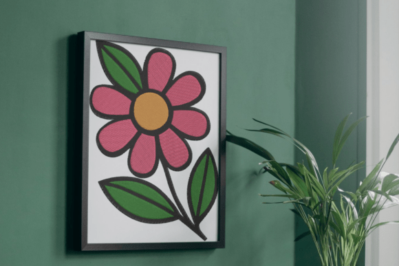 Single Pink Daisy Embroidery Design Review