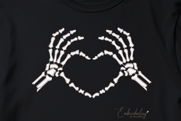 Spooky Skeleton Hands Heart Embroidery Design Review